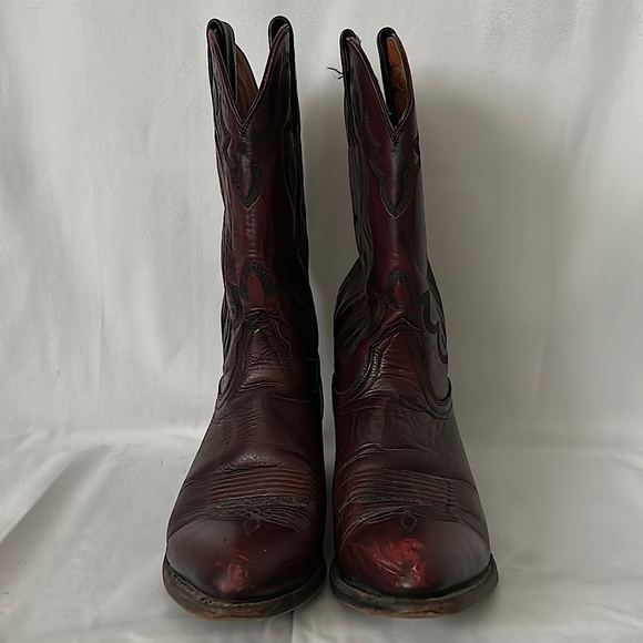 Lucchese 2000 Red Brown Men’s Leather Western Cowboy Boots Shoes **Size 9.5** - Picture 2 of 13